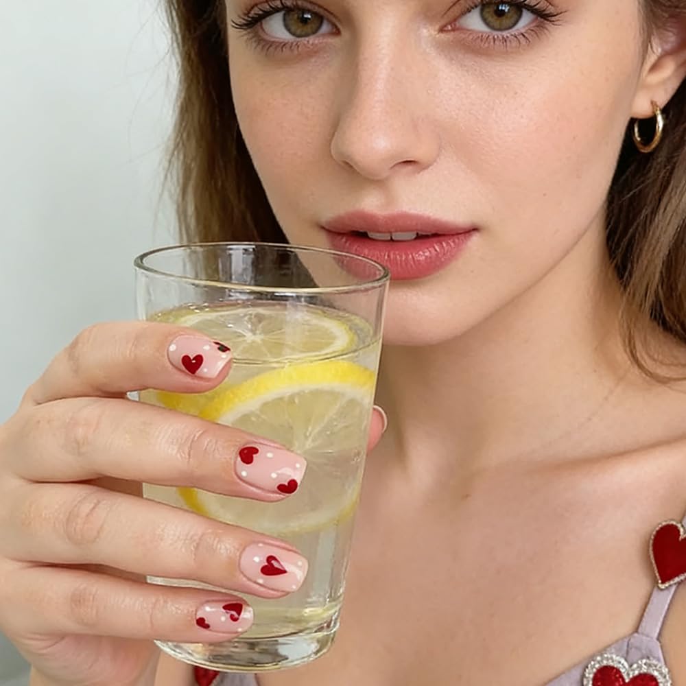 Uñas acrílicas Geyakal brillantes con cobertura total y acabado liso.