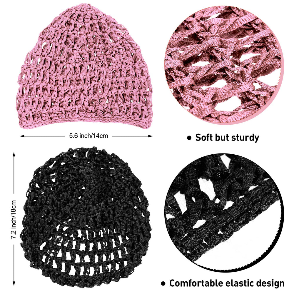 Geyoga elastic crochet snood cap hair, stretches to fit thick or thin hair.