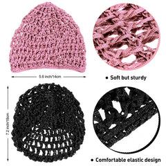 Geyoga elastic crochet snood cap hair, stretches to fit thick or thin hair.