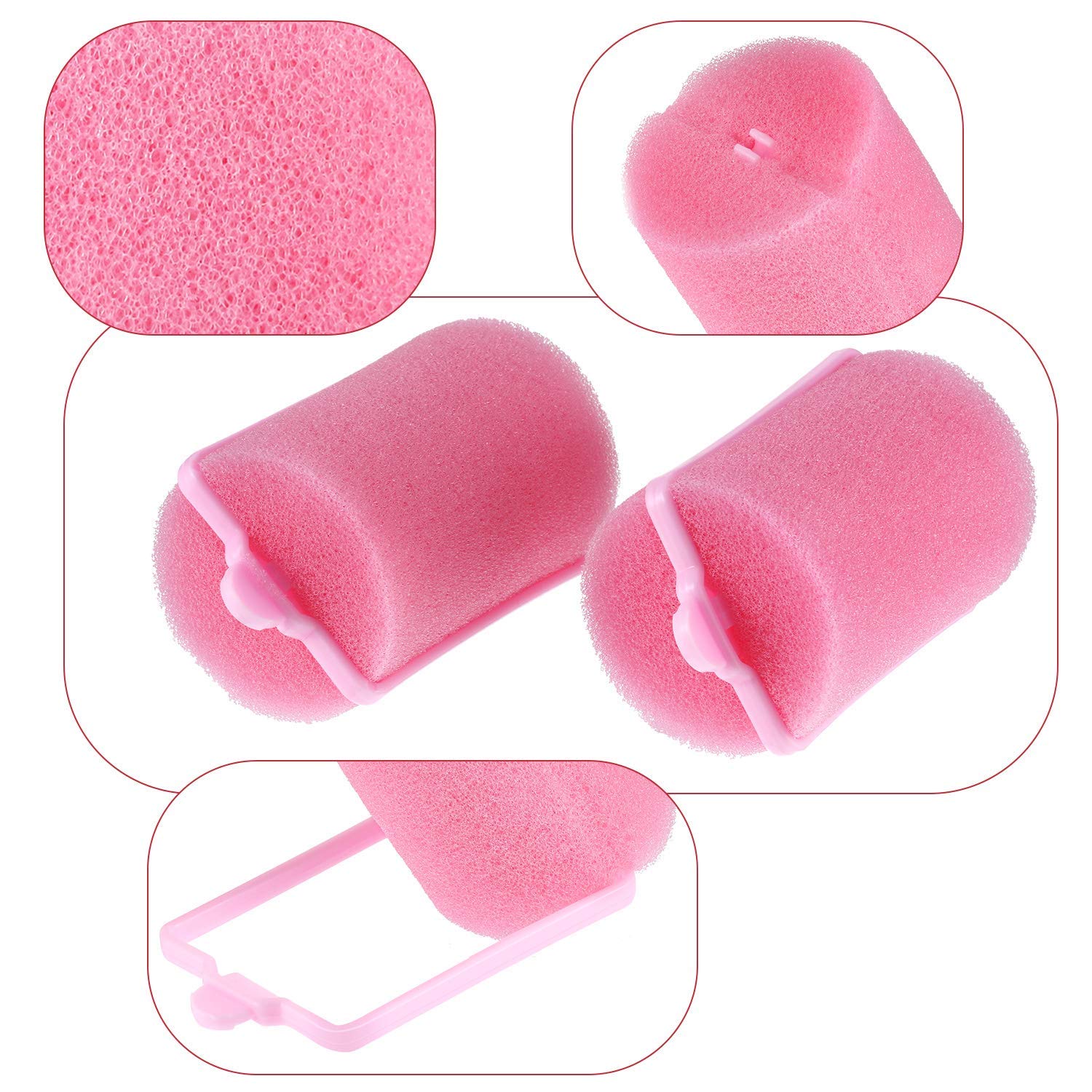Geyoga home beauty hair roller set pink for everyday curls.