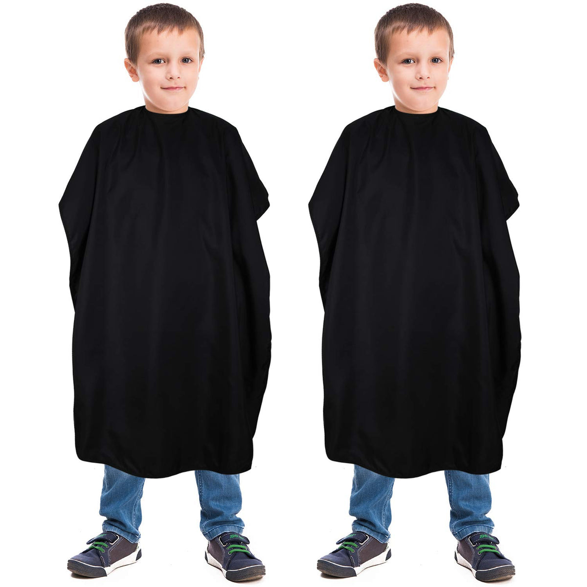Geyoga kids barber cape with adjustable neck snap for a secure haircut at home