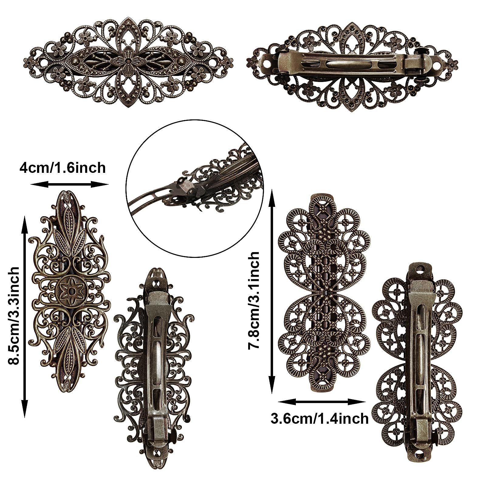 Geyoga vintage bronze tone flower barrette for subtle day-to-night glam