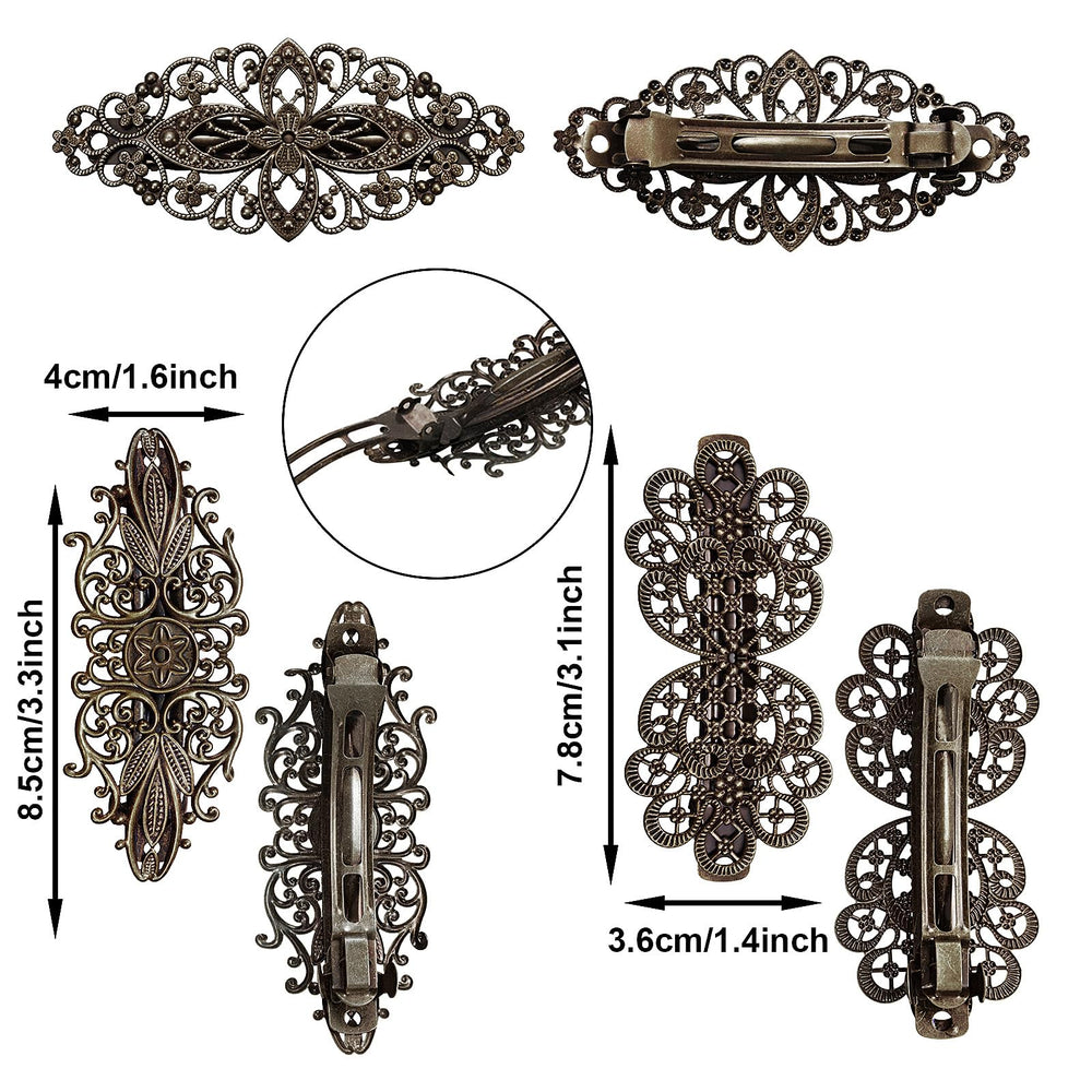 Geyoga vintage bronze tone flower barrette for subtle day-to-night glam