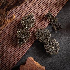 Geyoga bronze vine flower barrette with delicate detailing for romantic updos