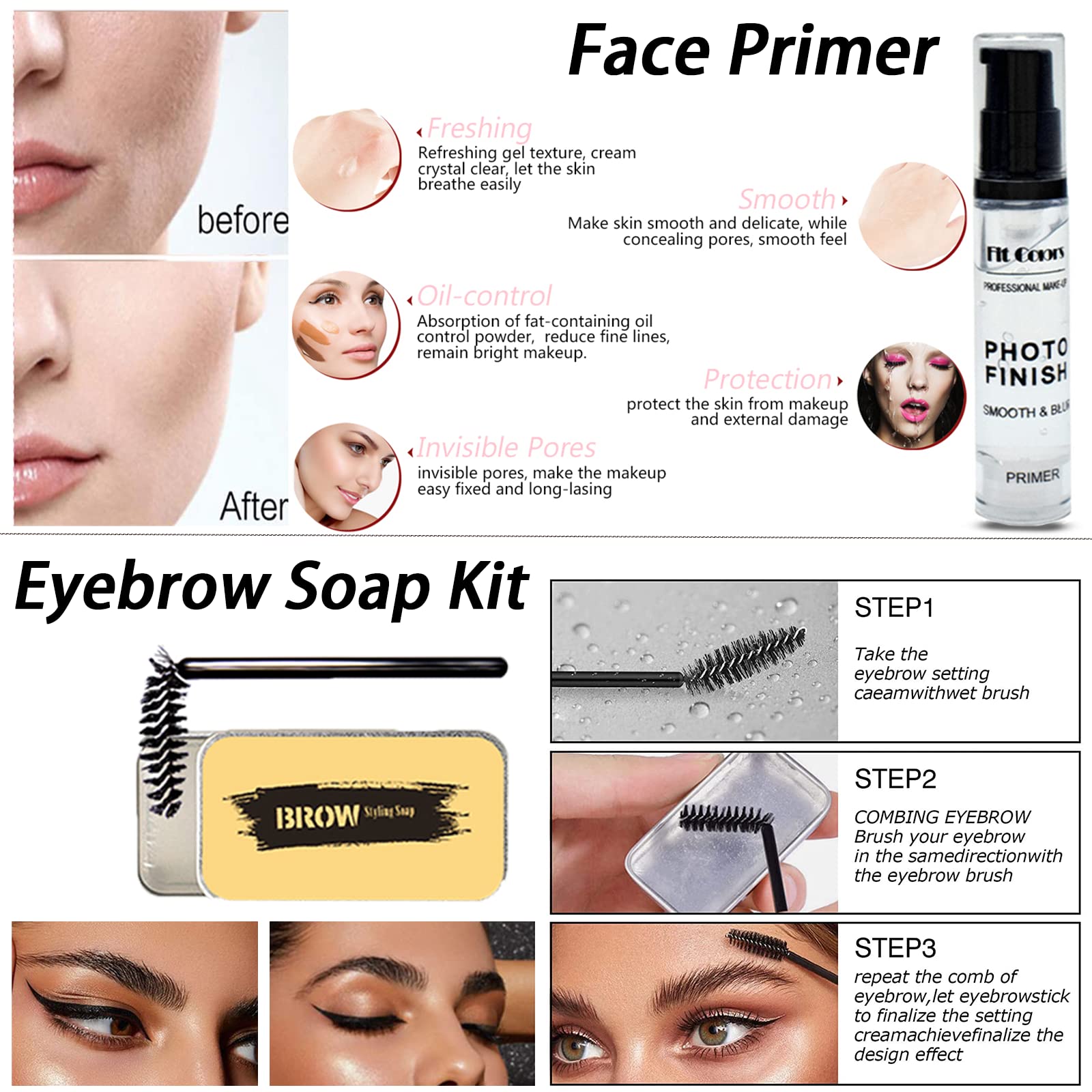 Jabón para cejas Geyomi para fijar la forma con aspecto natural.