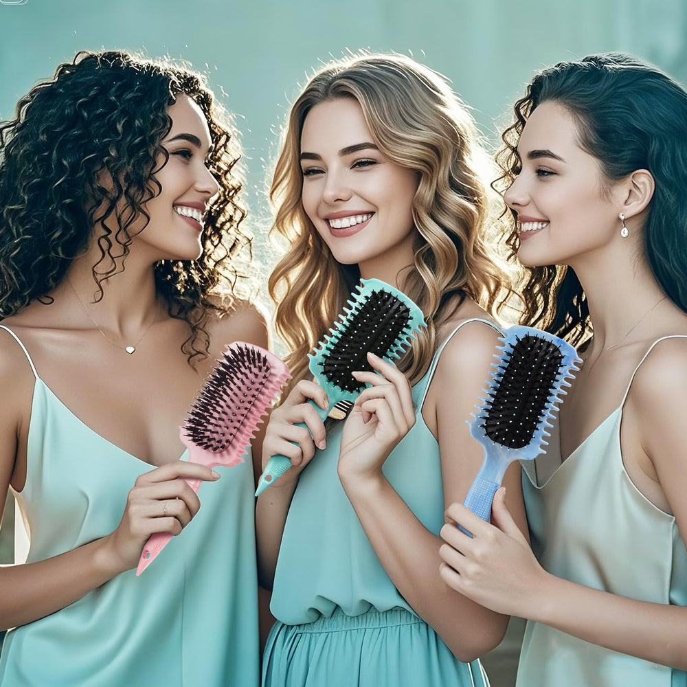 GFDCK marble purple curl brush delivers gentle bristle action