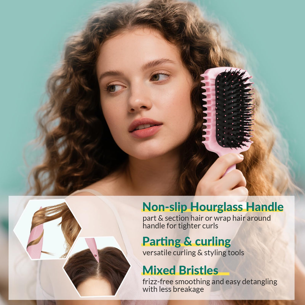 GFDCK Premium boar bristles deliver gentle curl definition.