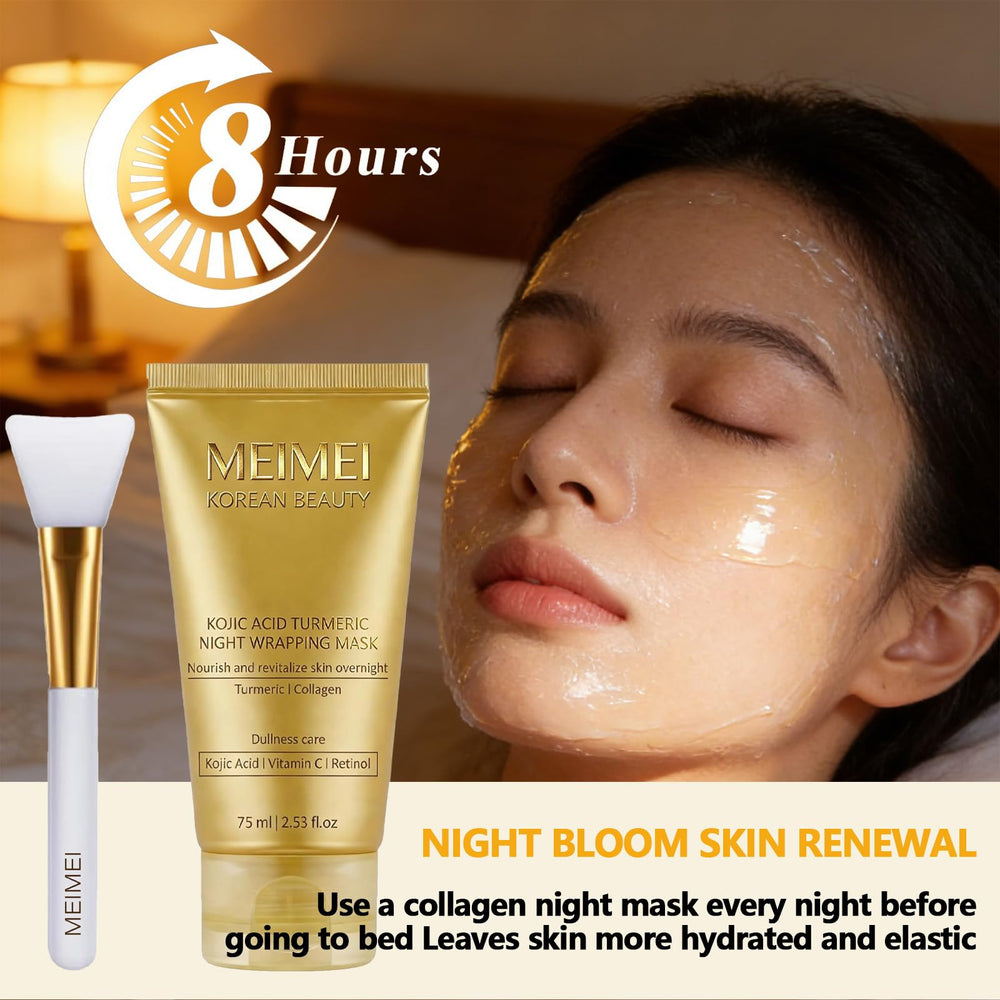GFG Meimei mask before and after glow suggesting even tone.