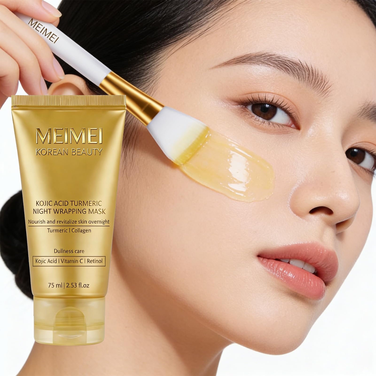 GFG Meimei mask ingredients include turmeric, Vitamin C, and niacinamide.