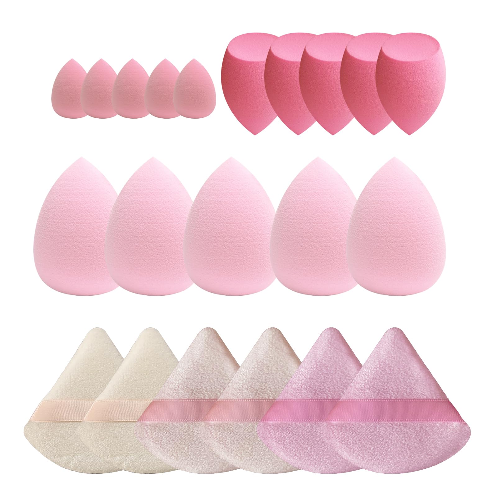 GFOUNS 21-piece makeup sponge set in three sizes for precise full-face application.