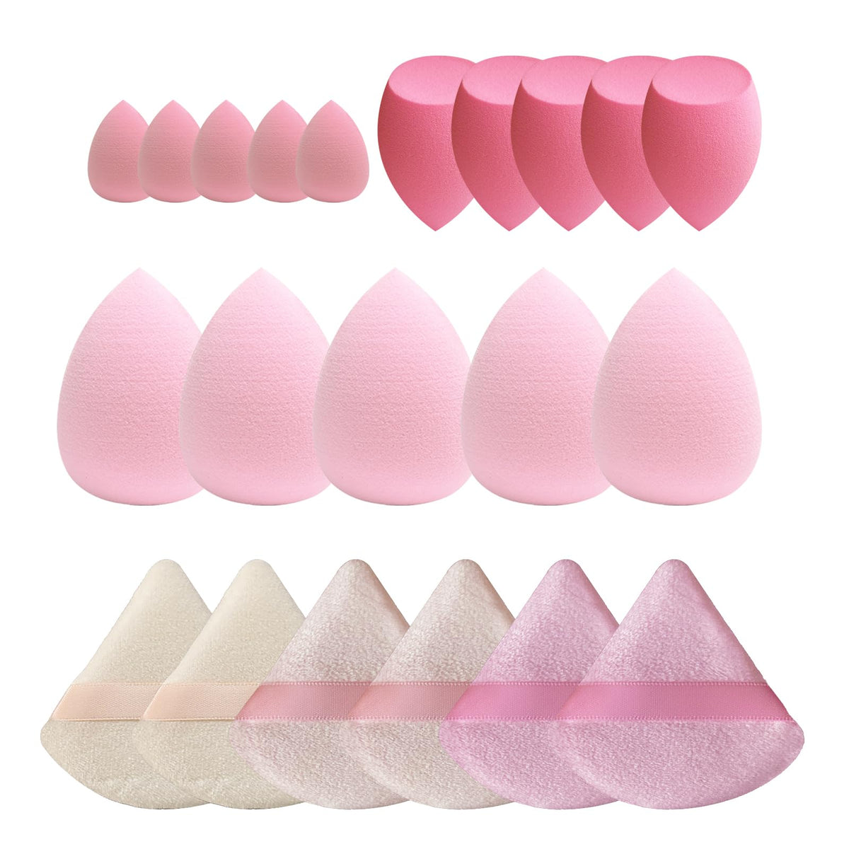 GFOUNS 21-piece makeup sponge set in three sizes for precise full-face application.