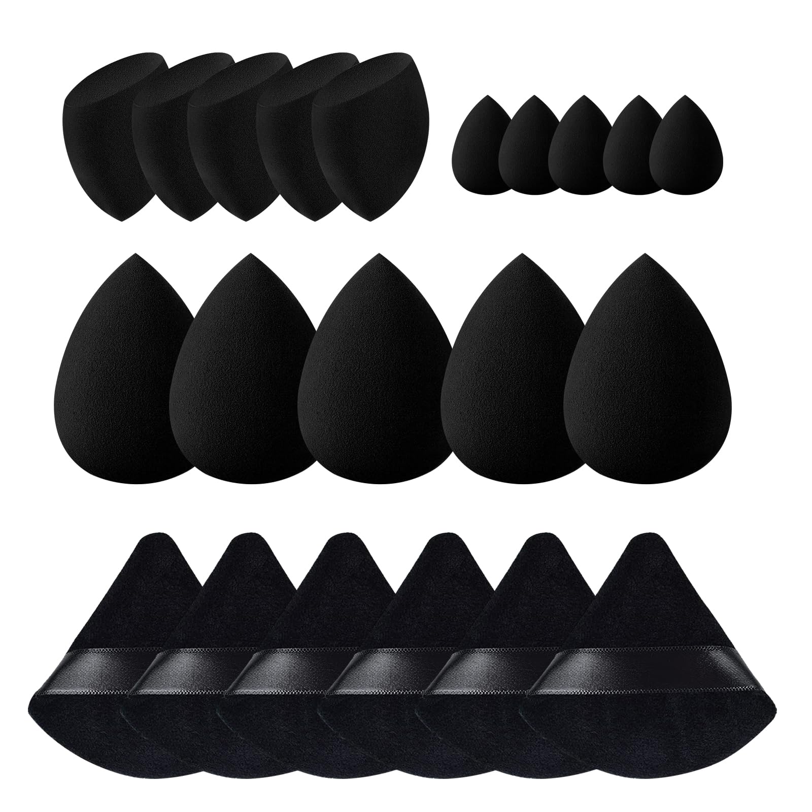 GFOUNS 21-piece makeup sponge set with varied sizes for versatile application.
