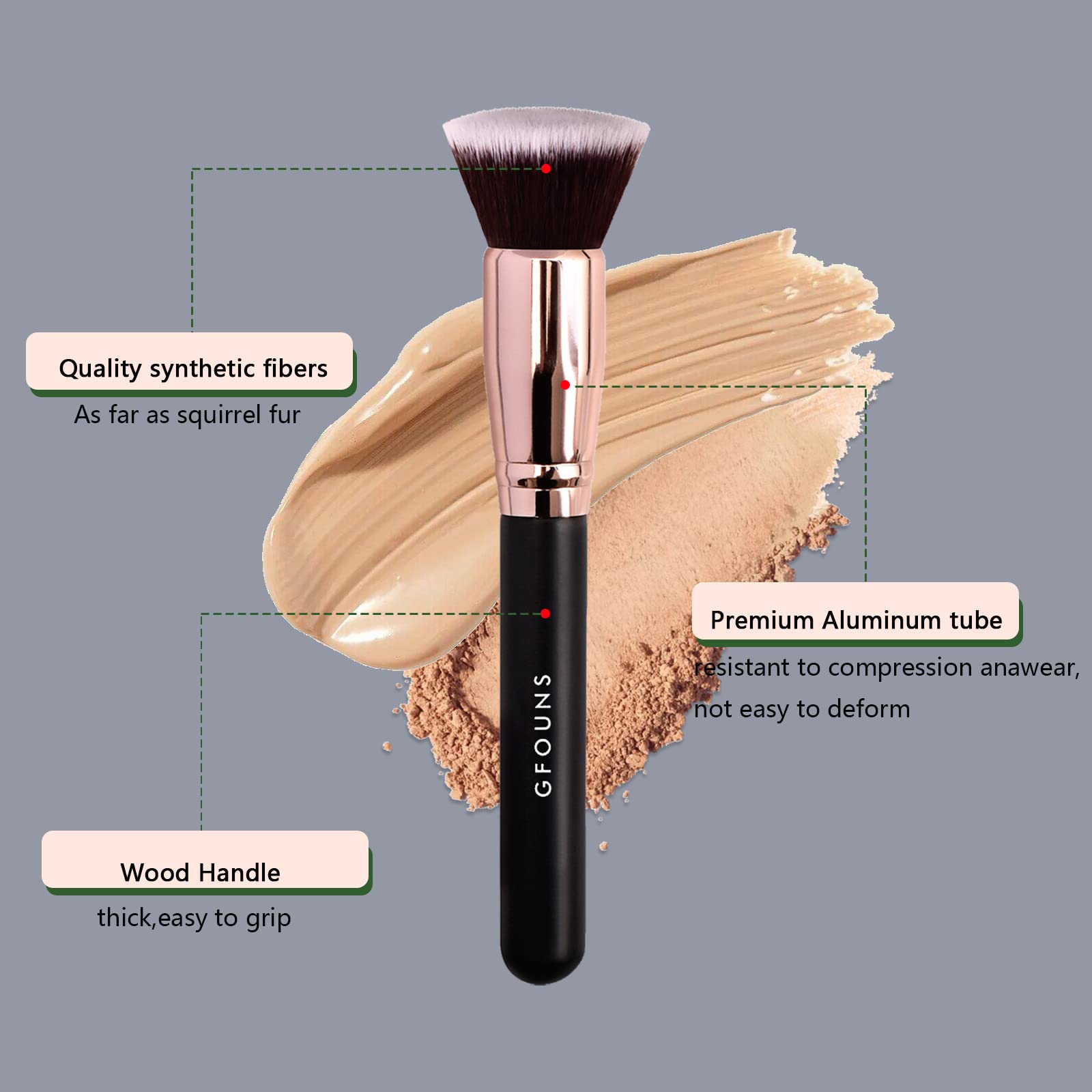 GFOUNS dense-bristles brush reduces product absorption and waste