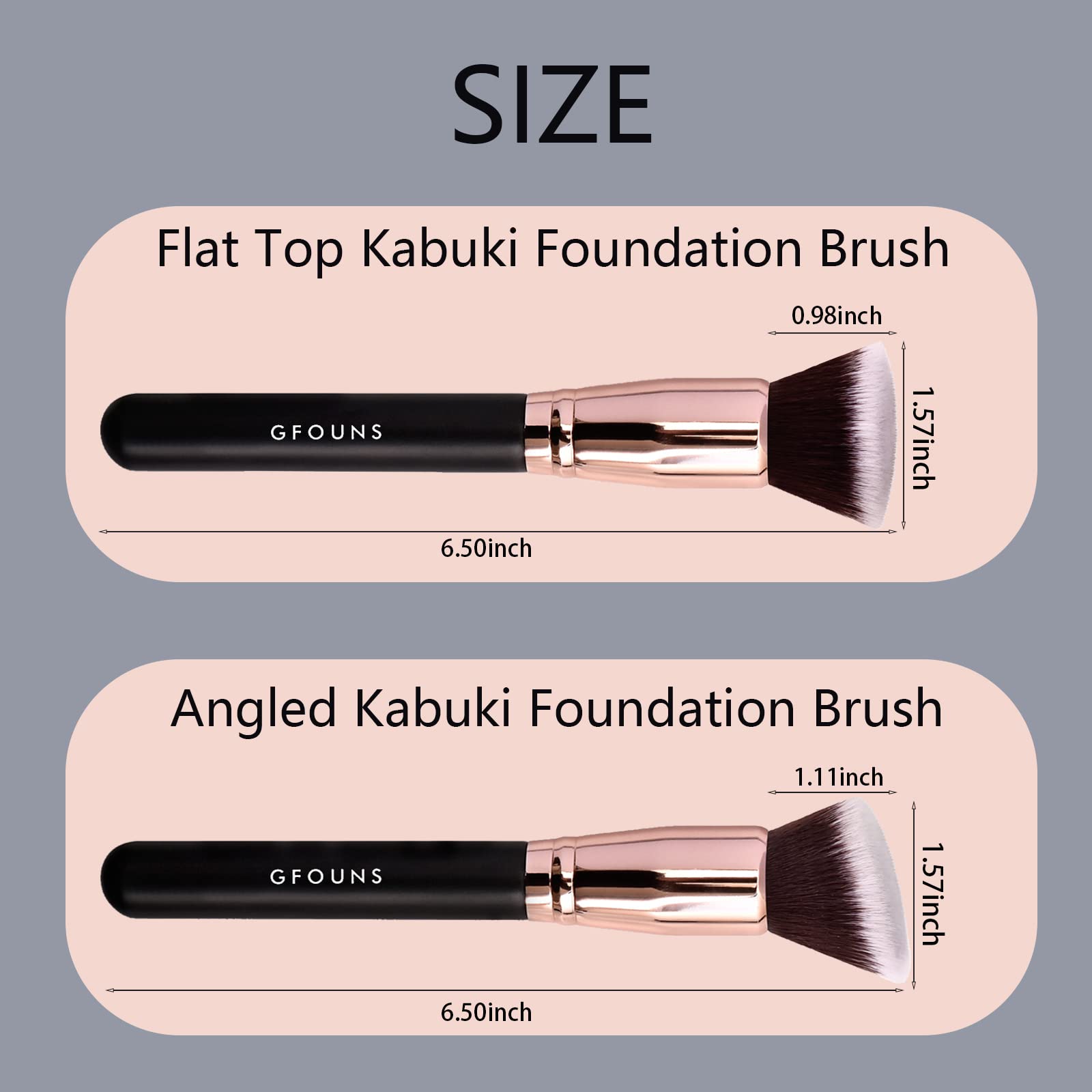 GFOUNS makeup brush kit two pieces supports versatile application