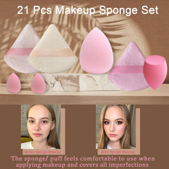 GFOUNS multi-colored sponges for liquid and cream foundation blending.
