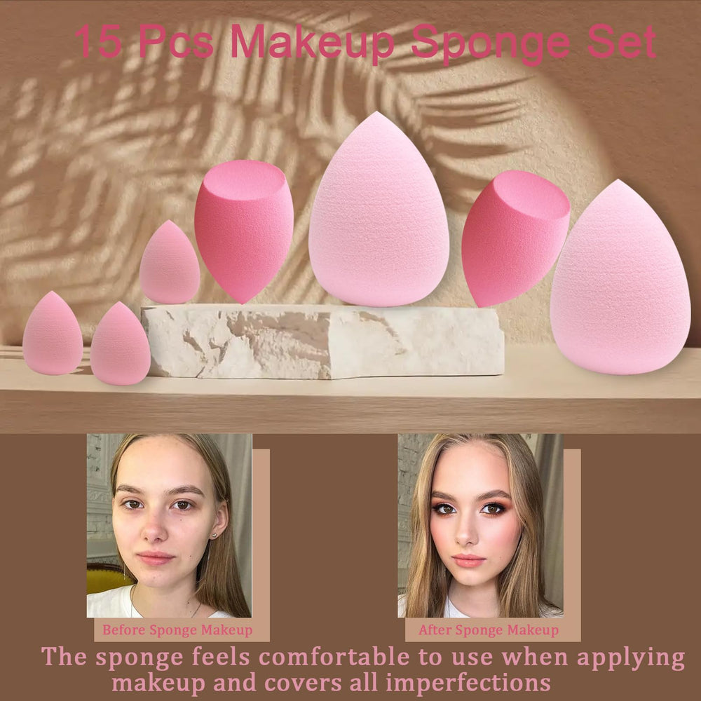 GFOUNS sponge set provides even coverage for liquid and cream makeup.