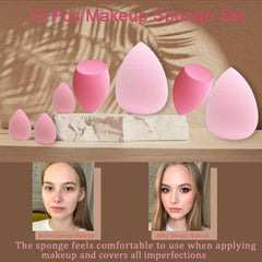 GFOUNS sponge set provides even coverage for liquid and cream makeup.