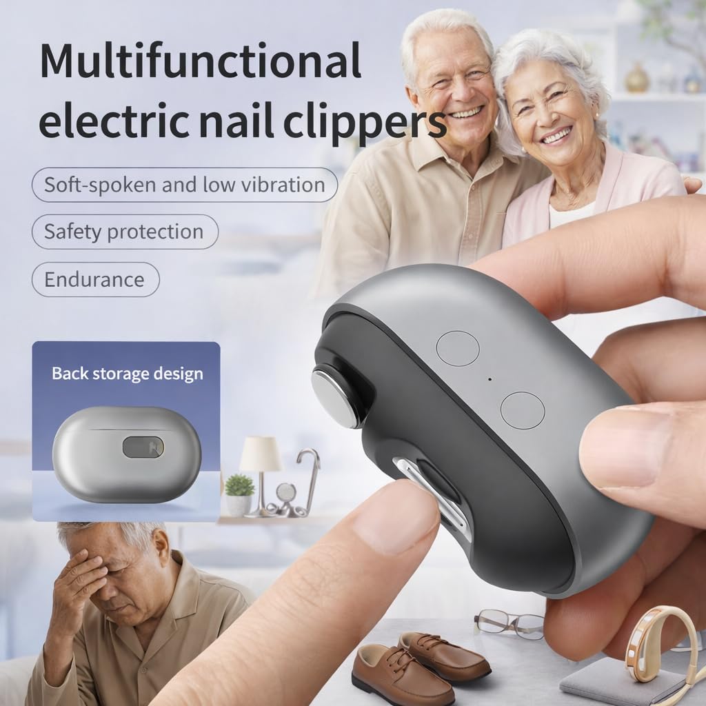 GFTHKL ergonomic grip with USB recharge for convenient nail care on the go