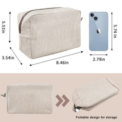 GFU brown cosmetic pouch with splash-proof interior for toiletries