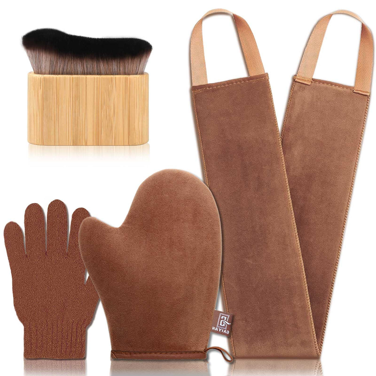 Guante bronceador G GAIYAH para cobertura uniforme y sin manchas.