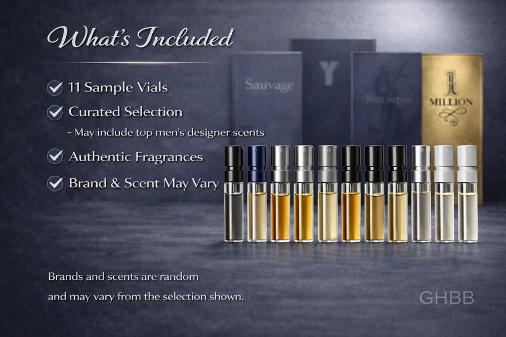 GHBB Cologne 11-sampler unboxing reveals a curated fragrance discovery kit for men