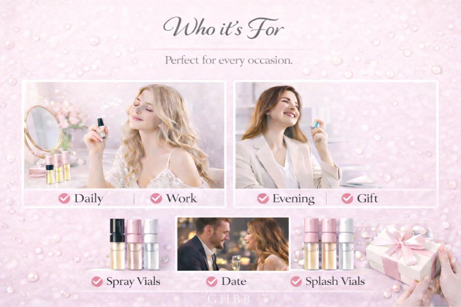 GHBB gift-ready fragrance sampler ideal for gifting occasions and party favors.