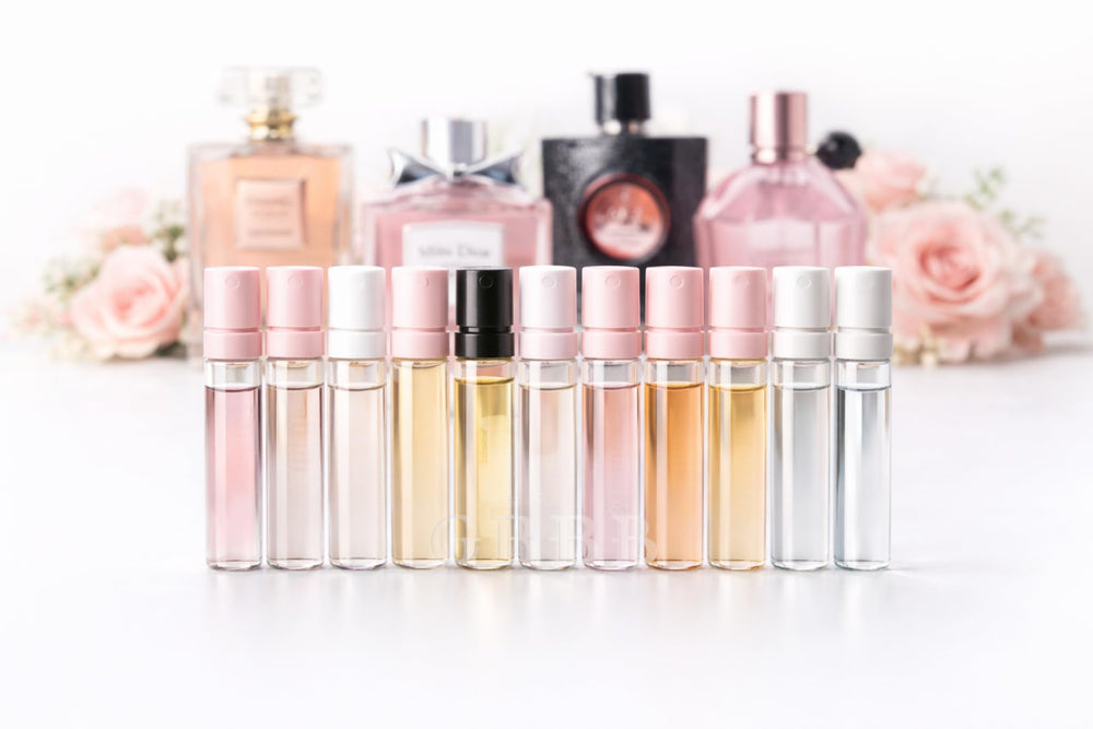 GHBB sampler 12-vial set random assortment with diverse notes for discovering favorites.