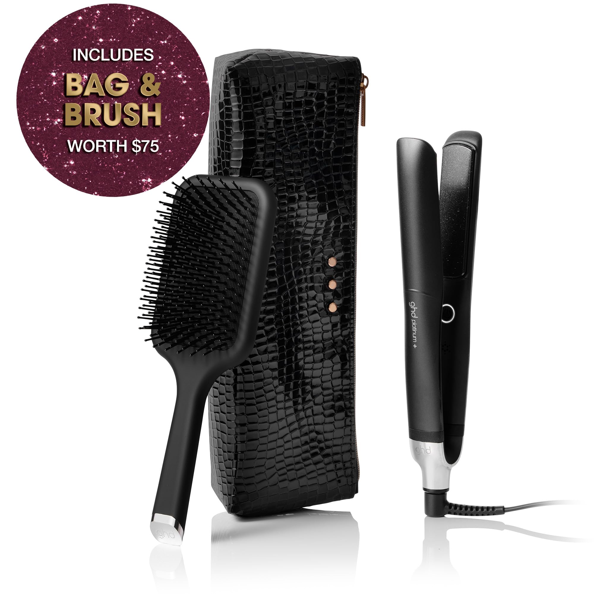 ghd All-Rounder Paddle Brush included for smoothing and finishing.
