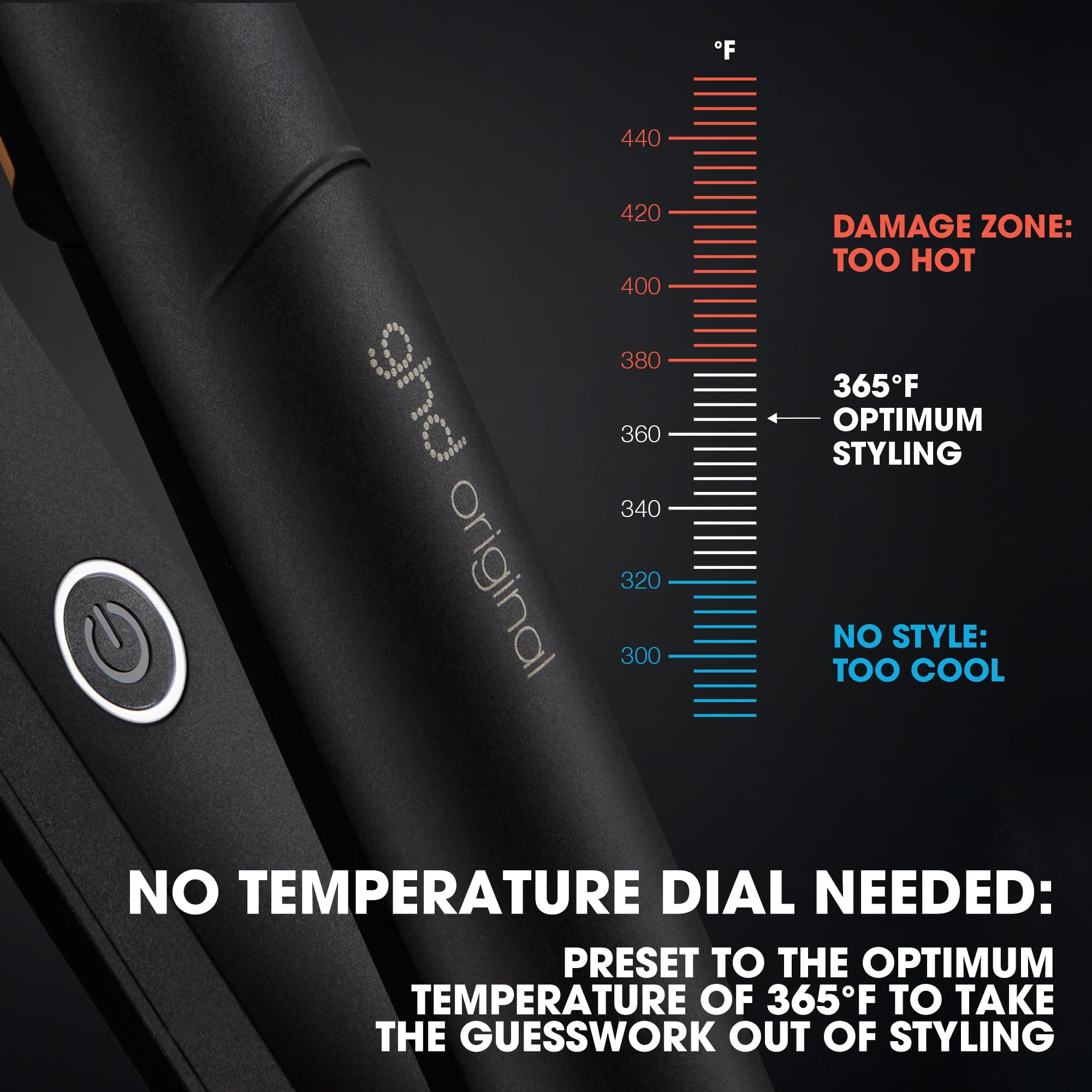 ghd Original Styler heats up in 30 seconds for quick styling sessions