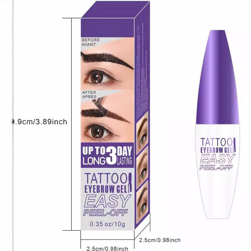 GHFCZOO Before-and-after brow tint showing natural depth.