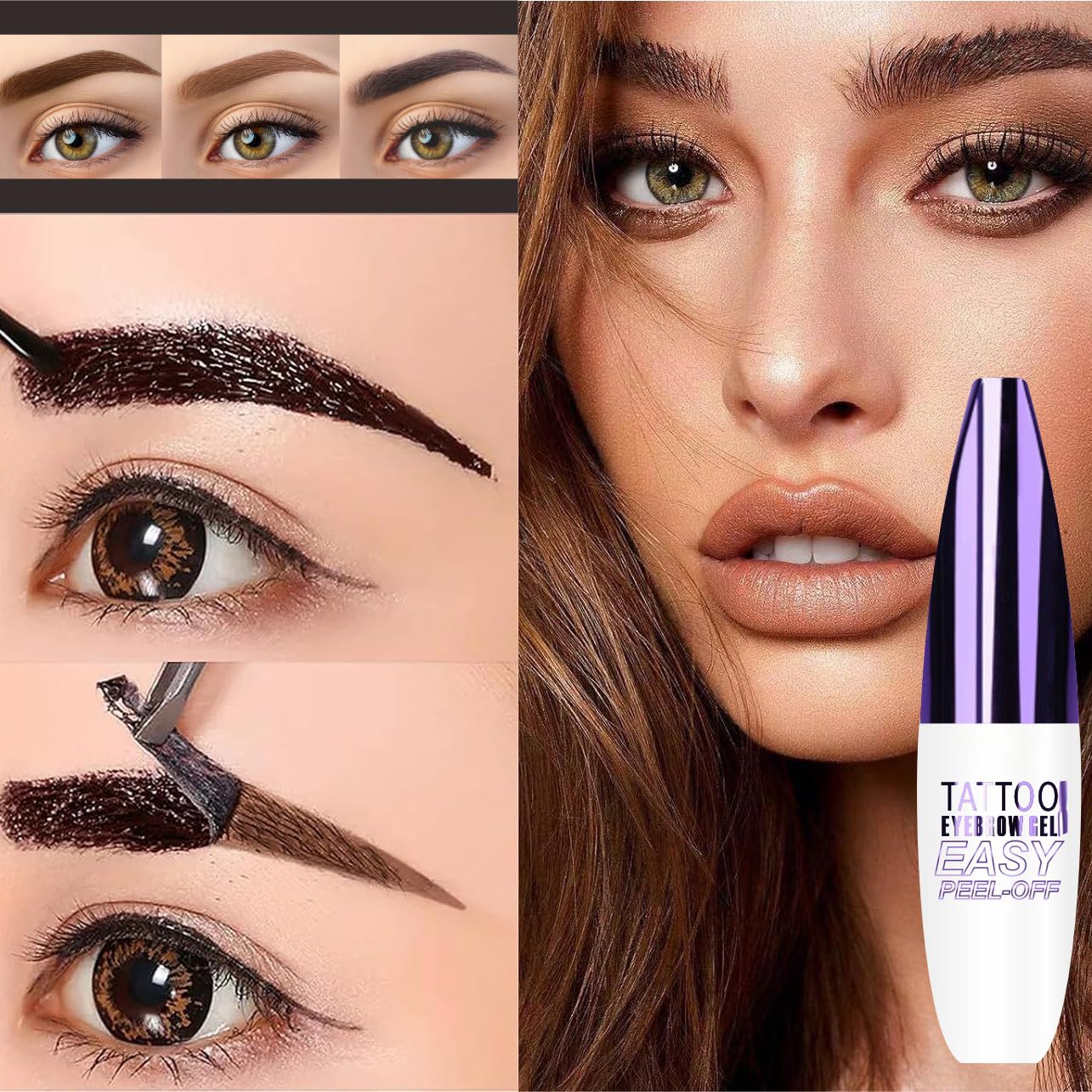 GHFCZOO tono-adaptable-cejas tono natural que combina con cualquier piel