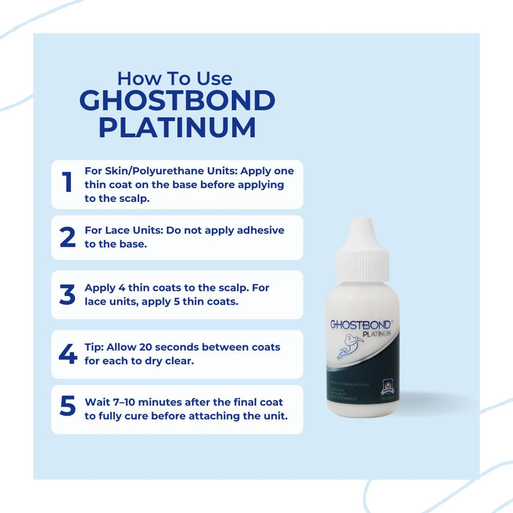 GhostBond Platinum poly wig adhesion demonstrating strong hold throughout the day.
