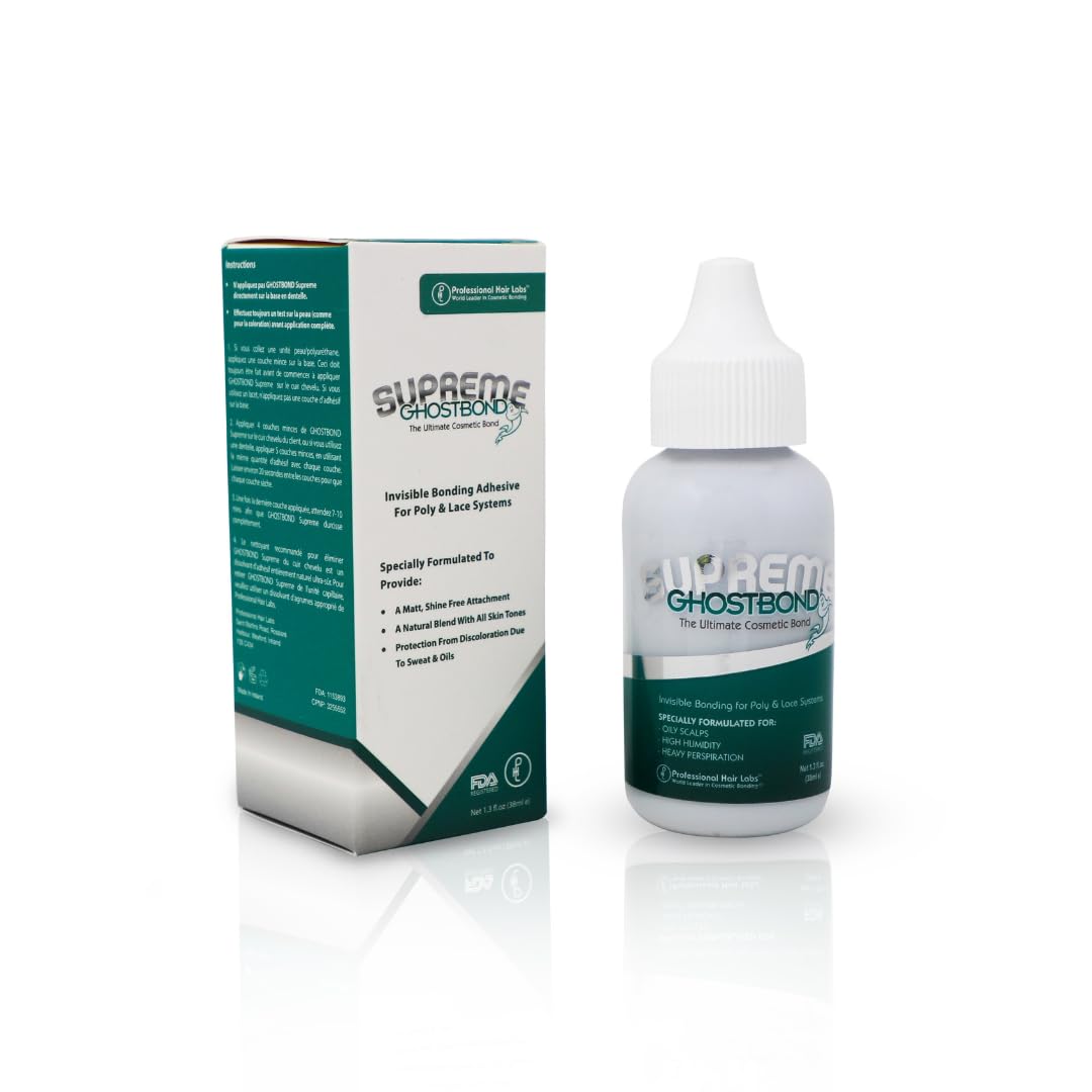 Professional Hair Labs GhostBond Supreme bottle for precise adhesive application.