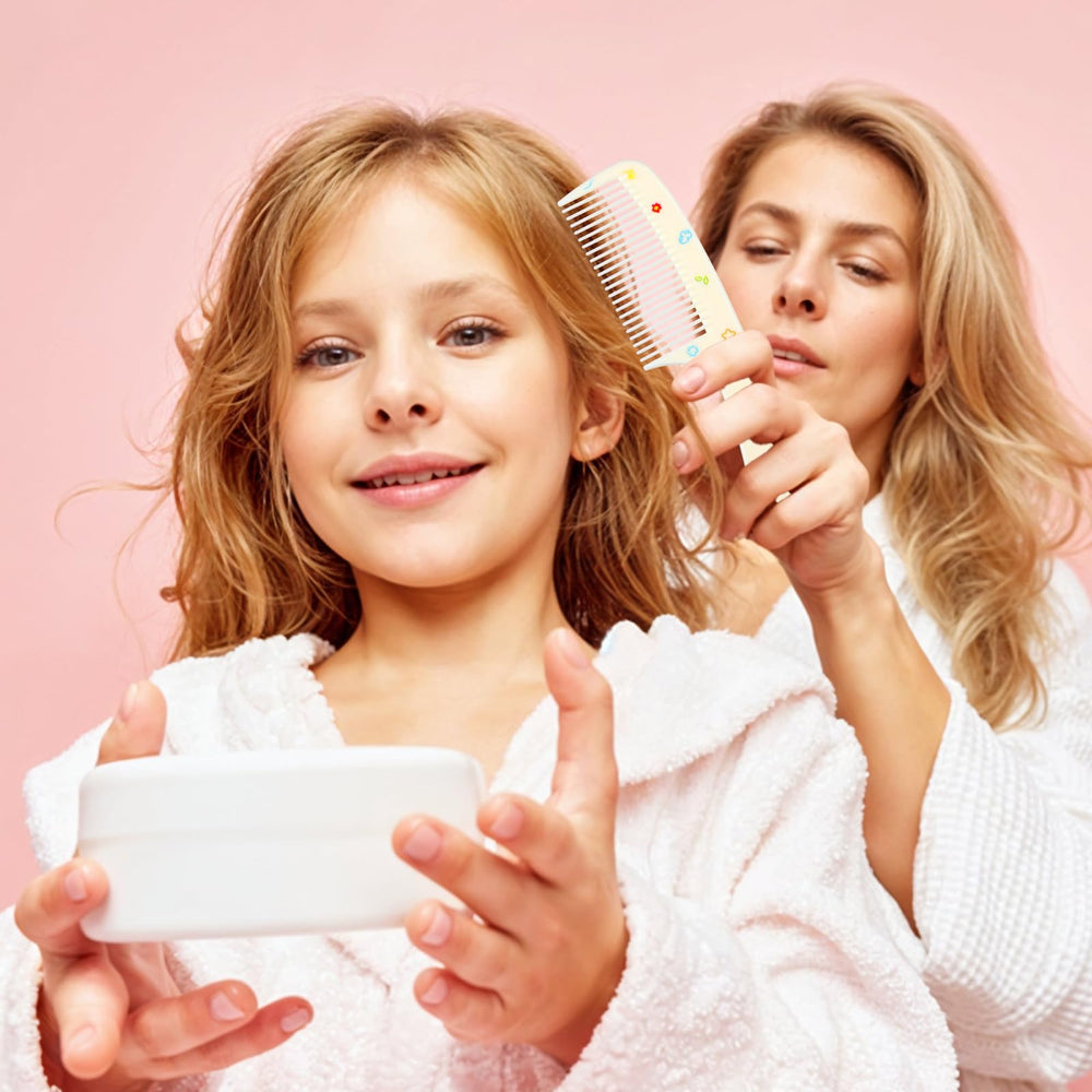 Giantree baby hair brush with ergonomic handle makes grooming easy for tiny hands.