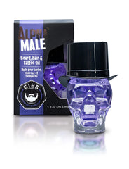 GIBS Alpha Male beard oil bottle softens and conditions beard hair