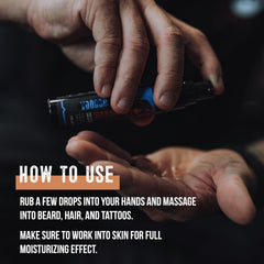 GIBS Alpha Male tattoo oil mini soothes dry skin and preserves color.