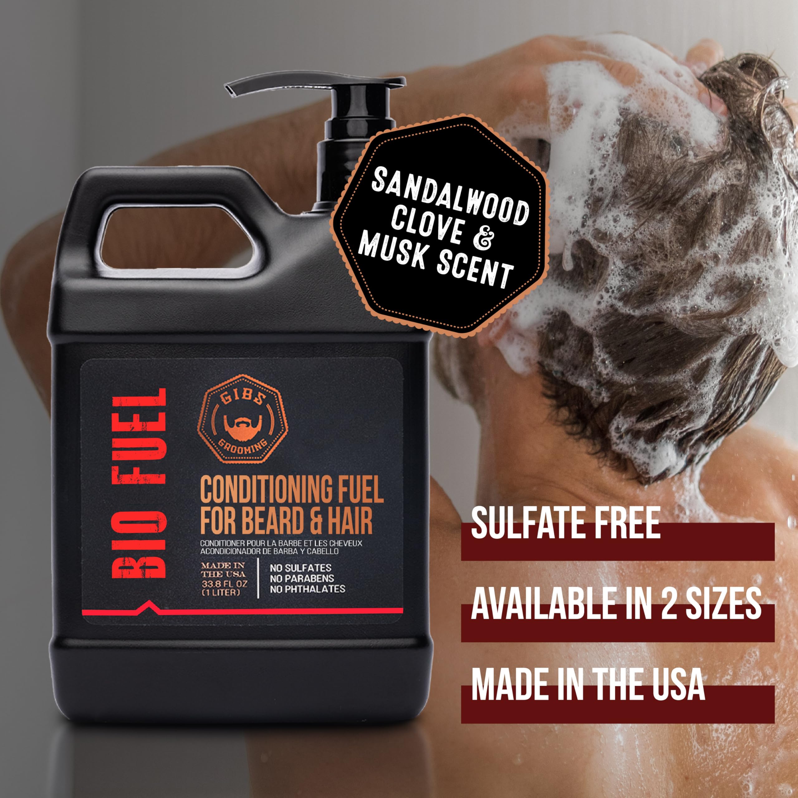GIBS BioFuel conditioner being applied to hair for conditioning