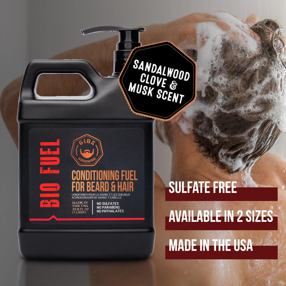 GIBS BioFuel conditioner being applied to hair for conditioning
