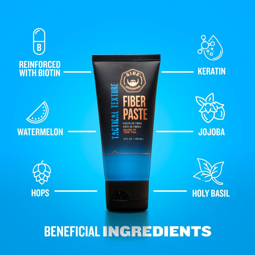 GIBS Tactical Texture Paste con biotina y queratina para fortalecimiento del cabello.