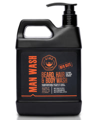 GIBS Original Man Wash bottle front for daily beard, hair, and body cleansing.
