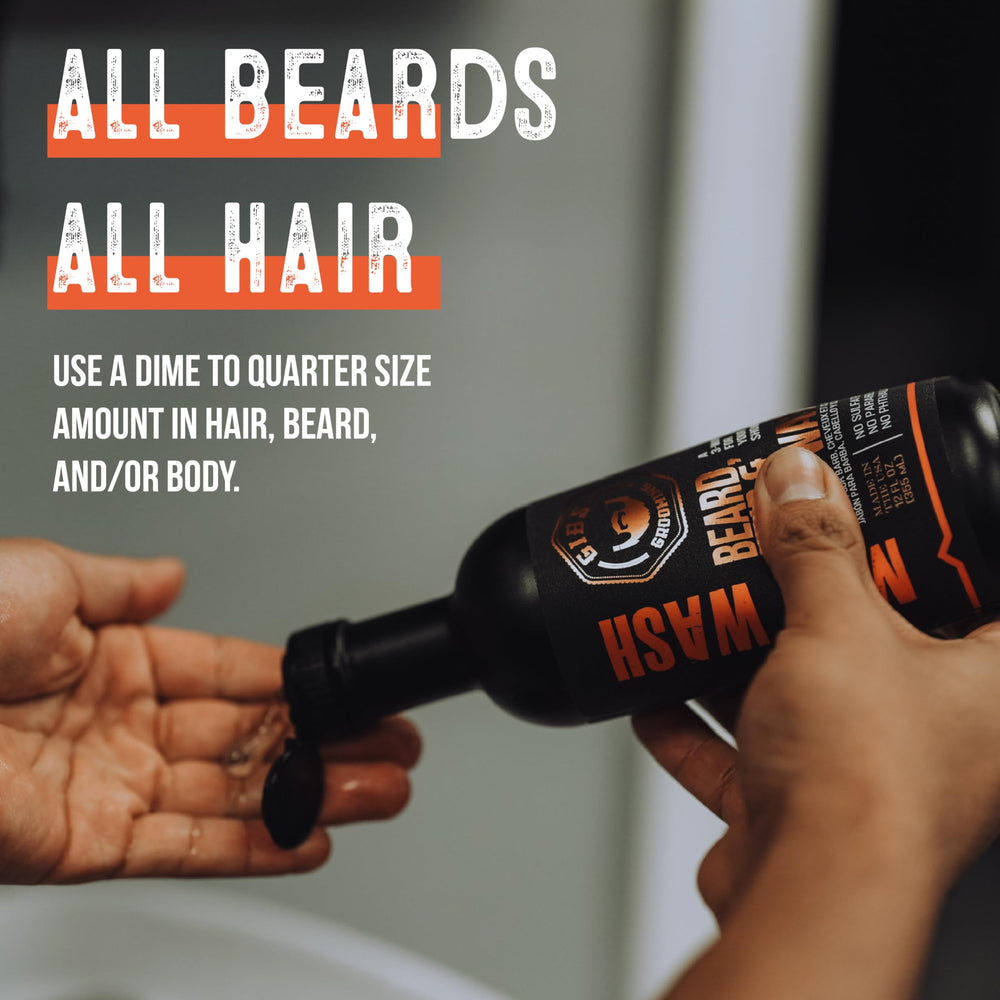 GIBS Original Man Wash cleanses hair and beard while moisturizing skin.