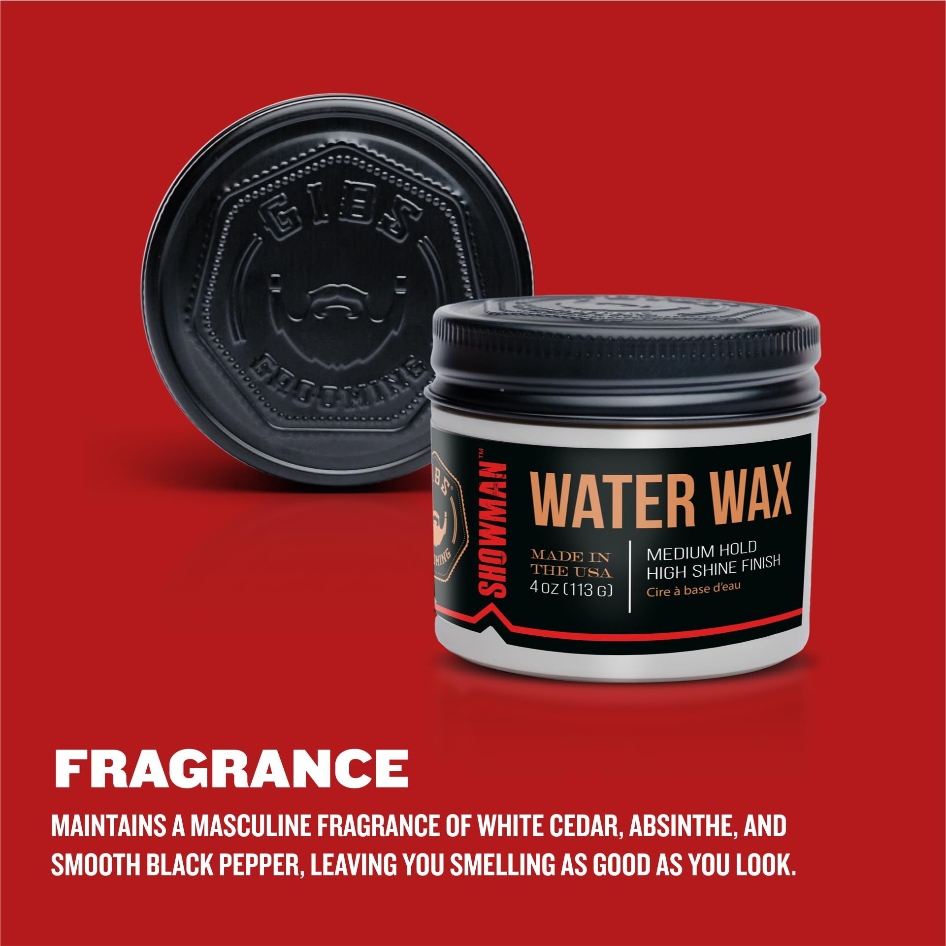 GIBS SHOWMAN Water Wax: fragancia cedro-absenta para aroma agradable