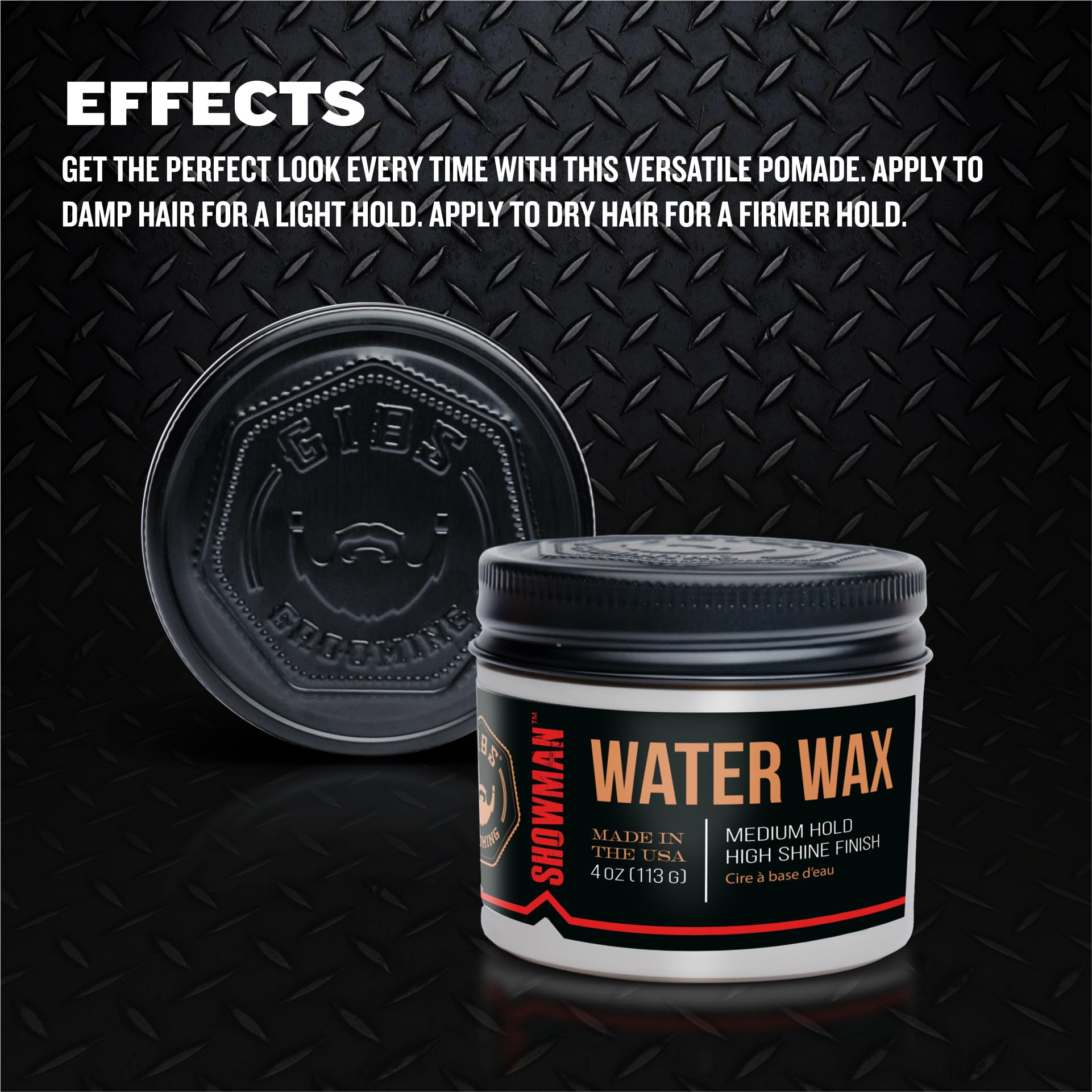 GIBS SHOWMAN Water Wax: manos aplicando para definir estilo