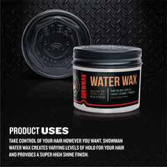 GIBS SHOWMAN Water Wax: textura media para peinado con cuerpo