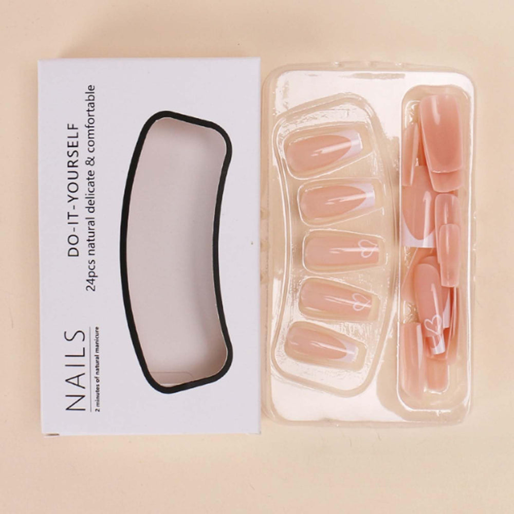 Gifiky nude French design nails versatile chic looks.