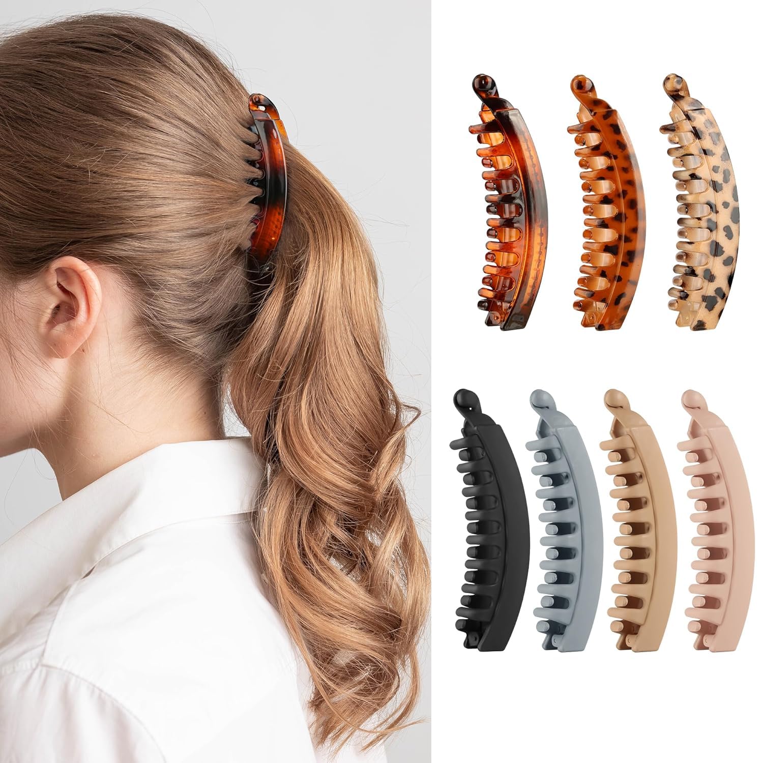 Gift4U banana clip in Cream Amber for secure daily hold on hair