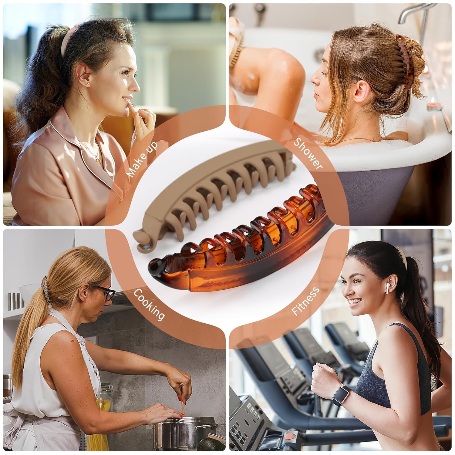 Gift4U banana clip in Khaki for casual sturdy ponytails