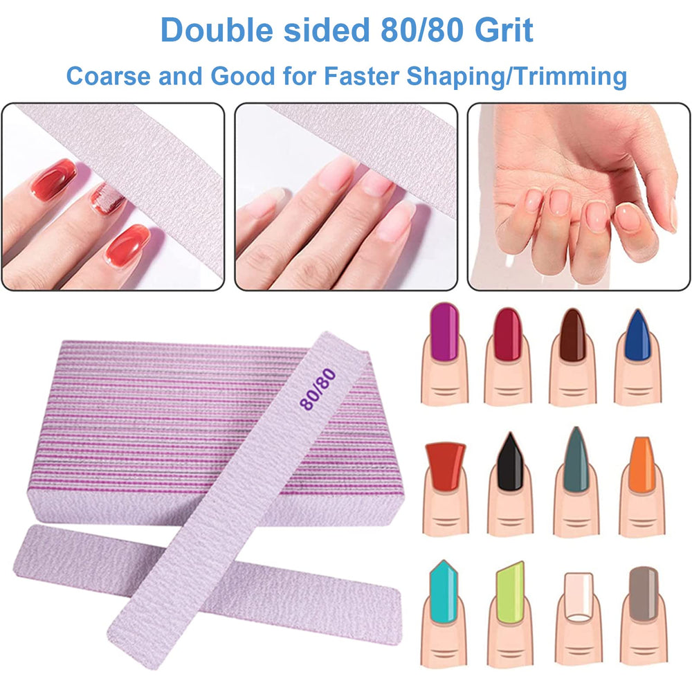 GigaGround double-sided 80 grit nail file enables quick, versatile shaping.