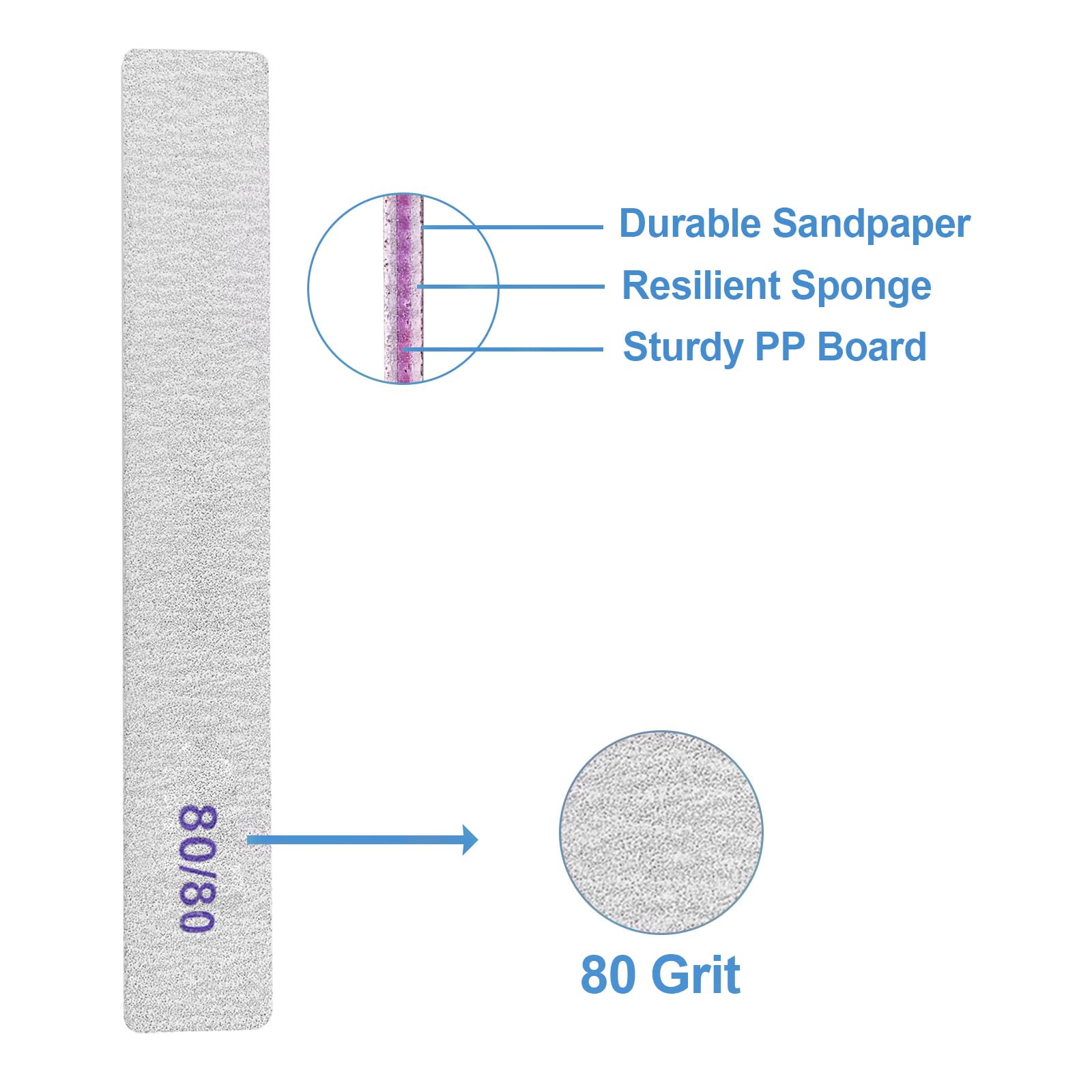 GigaGround double-sided rectangle nail files designed for easy grip and control.