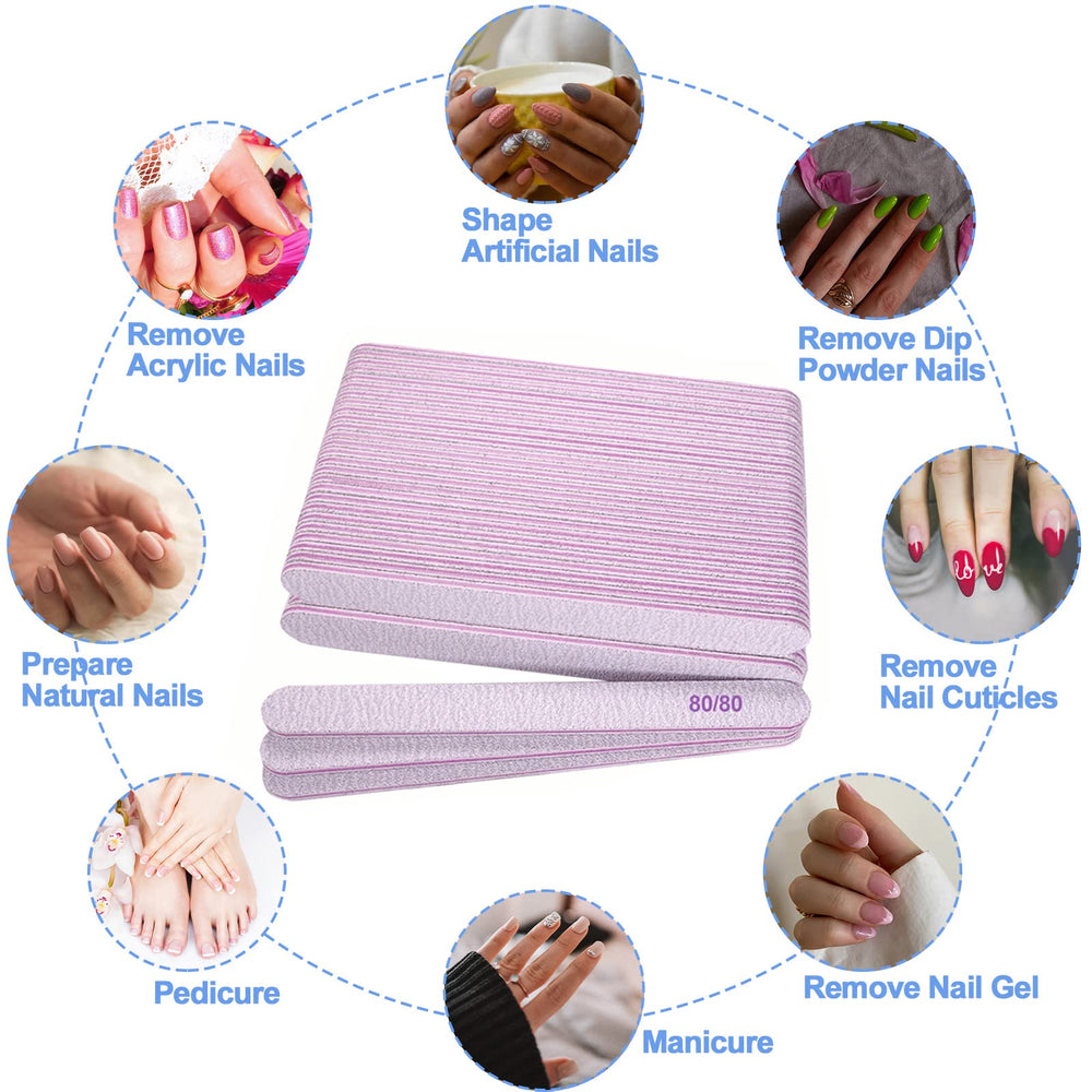 GigaGround 80/80 grit nail files ideal for acrylic and gel nails.